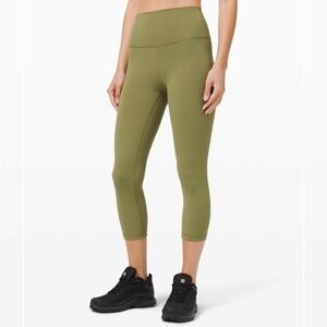 Lululemon Wunder Train High-Rise Crop‎ 21" Bronze Green Size 4